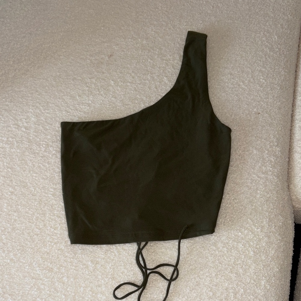 Windsor Asymmetrical Dark Green Crop Top